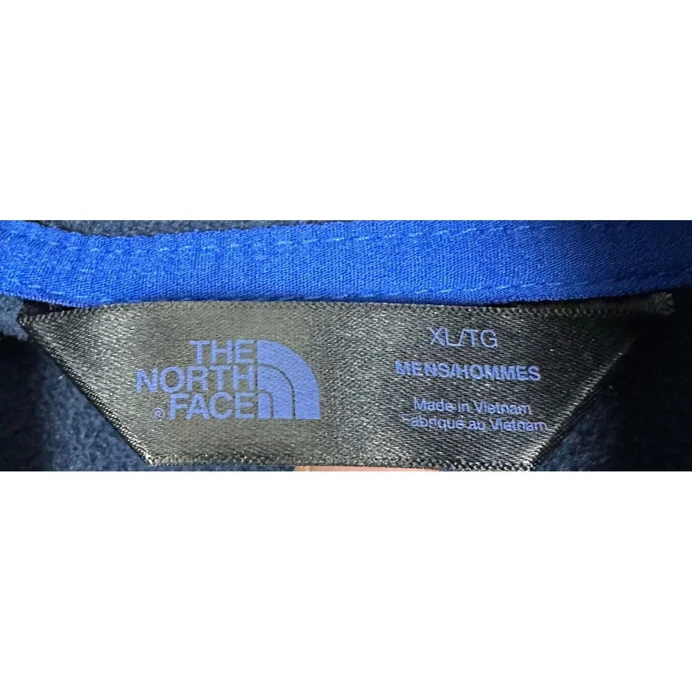 The North Face Hoodie Mens XL Full Zip Blue Navy Colorblock Performance Logo EUC